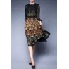 Peacock Print Sheer Swing Dress