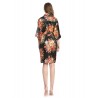 Women'S Floral Satin Kimono Bridesmaid Robe