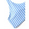 One Shoulder String Striped Bikini