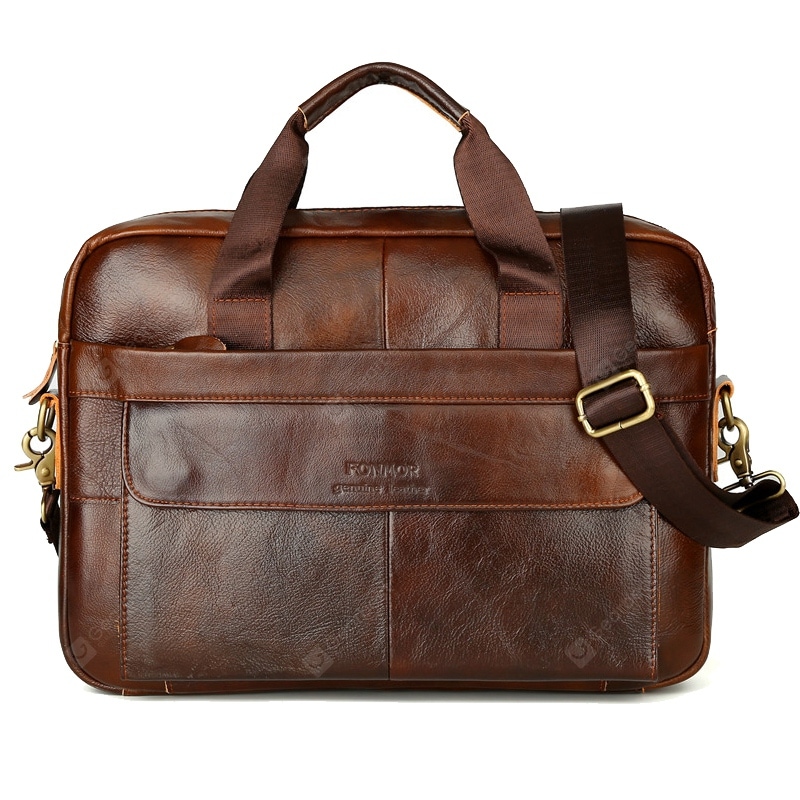 Vintage men's Cow Leather Briefcase Laptop Briefcase