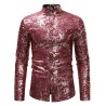 Print Base Casual Stand Collar Long Sleeve Shirt