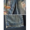 Vintage Patchwork Cartoon Elastic Waist Harem Denim