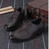 Men Hollow Out Cap Toe Pure Color Comfy Lace Up Formal Dress Shoes
