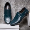 Large Size Men Hand Stitching Leather Non-slip Slip On Casual Driving Shoes