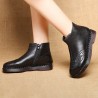 Handmade Stitching Leather Warm Fur Ankle Women Boots