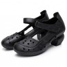 Leather Retro Pure Color Mid Heel Soft Pumps