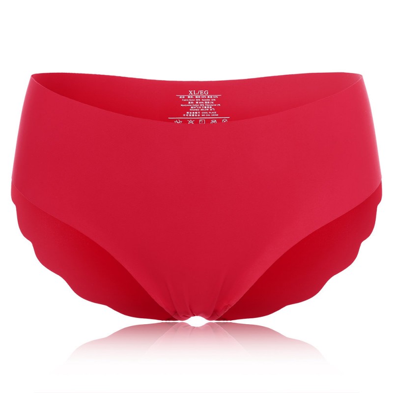 Soft Ice Silk Seamfree Wavy Edge Breathable Low Rise Panties