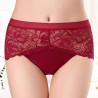 Lace Embroidered Hollow Breathable Mid Waist Panties