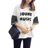 Letters Printed Patchwork Short Sleeve T-shirts