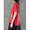 Cartoon Embroidered Irregular Short Sleeve O-neck T-shirts