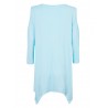 Women Short Sleeve O Neck High Low Sexy Off Shoulder T-Shirt
