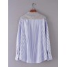 Casual Stripe Patchwork Irregular Long Sleeve Blouses For Women