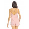 Women Sexy O-neck Loose Tassel Cross Strap Sleeveless Jumpsuit