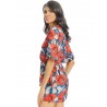 Women Vintage Floral Print V-neck Half Sleeve Short Jumpsuit