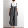Harem Wide Legs Oversize Solid Color Bib Cargo Jumpsuit