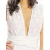 Women Sexy V-neck Lace Slit Backless Cross Strap Sleeveless Jumpsuit