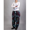 Ethnic Print Patchwork Elastic Waist Women Lantern Pants