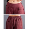 Casual Solid Color Patchwork Elastic Waist Women Harem Pants