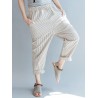 Loose Drawstring Waist Stripe Print Casual Harem Pants