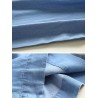 Frog Button Denim Pure Color Elastic Waist Casual Pants