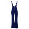 Wide Leg High Waist Front Zipper Suspenders Pants