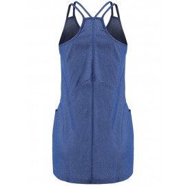 Casual Denim Pure Color Spaghetti Strap Romper Dresses