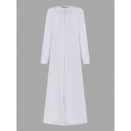 Casual Loose Button Long Sleeve Shirt Maxi Dress For Women