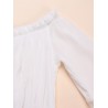 Women Off-shoulder Lace Stitching Long Horn Sleeve Maxi Dress