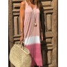 Bohemian Print Patch Sleeveless Maxi Dress