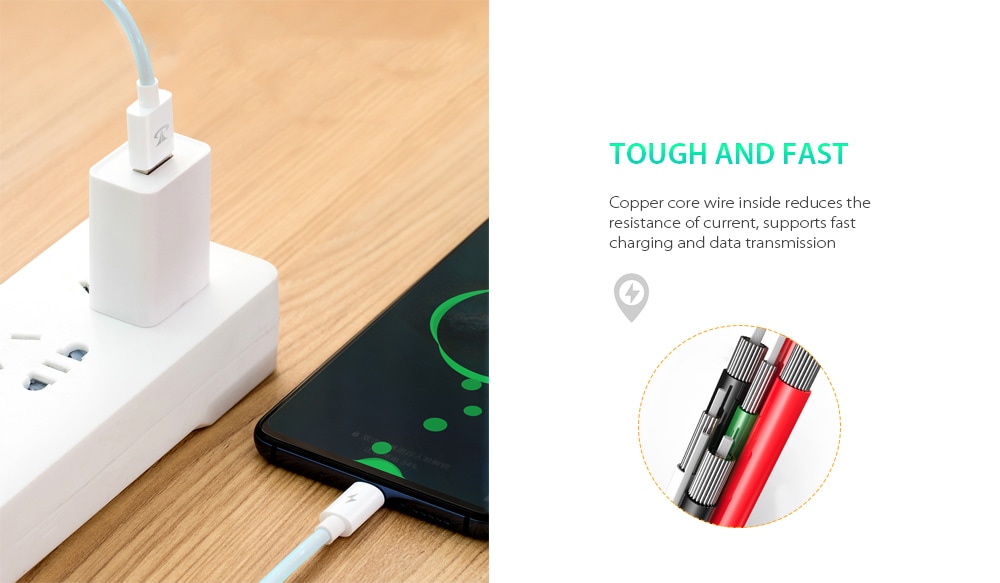 Teclast F12 High Elastic Anti-freeze Environmental Protection TPE Data Charging Cable- White 8 PIN Teclast F12 High Elastic Anti-freeze Environmental Protection TPE Data Charging Cable- White 8 PIN