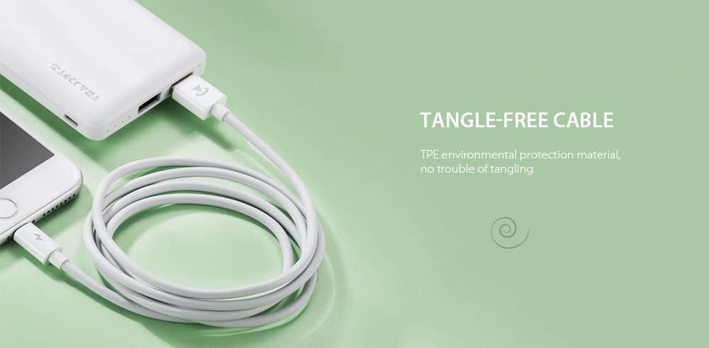 Teclast F12 High Elastic Anti-freeze Environmental Protection TPE Data Charging Cable- White 8 PIN Teclast F12 High Elastic Anti-freeze Environmental Protection TPE Data Charging Cable- White 8 PIN