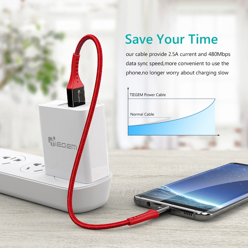 TIEGEM Micro USB Cable Quick Charge USB Data Cable for all Micro USB Devices- Black 30CM TIEGEM Micro USB Cable Quick Charge USB Data Cable for all Micro USB Devices- Black 30CM