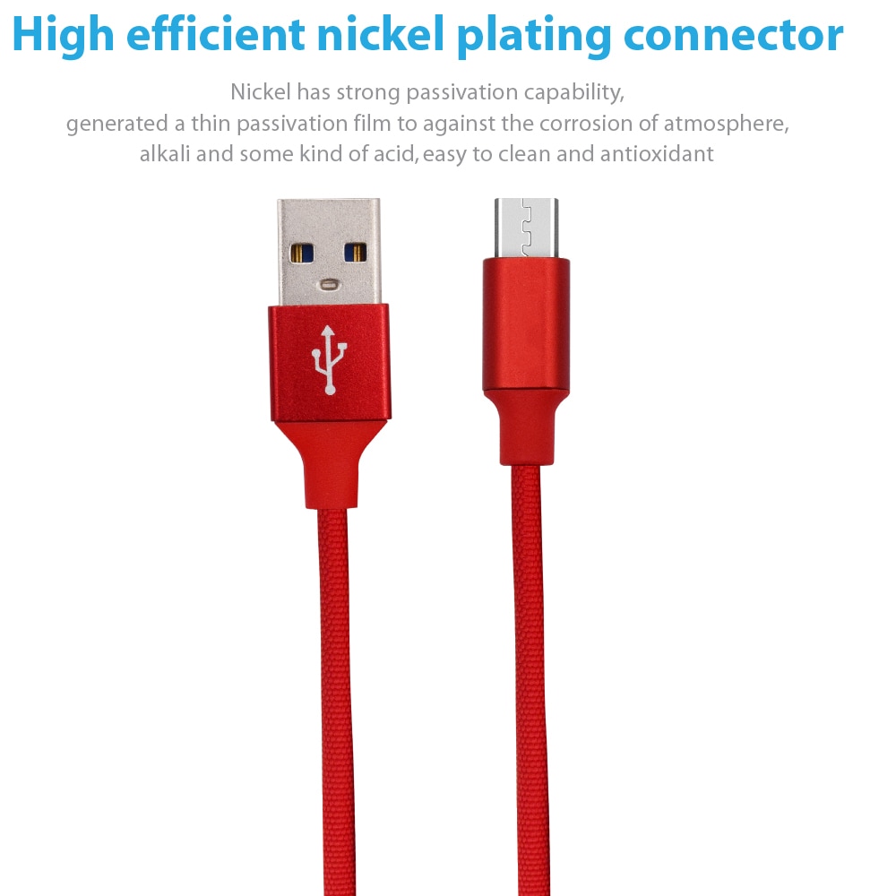 SDL 2 Meter Nylon Micro USB Cable for Samsung HTC Huawei Android Fast Charger- Red SDL 2 Meter Nylon Micro USB Cable for Samsung HTC Huawei Android Fast Charger- Red