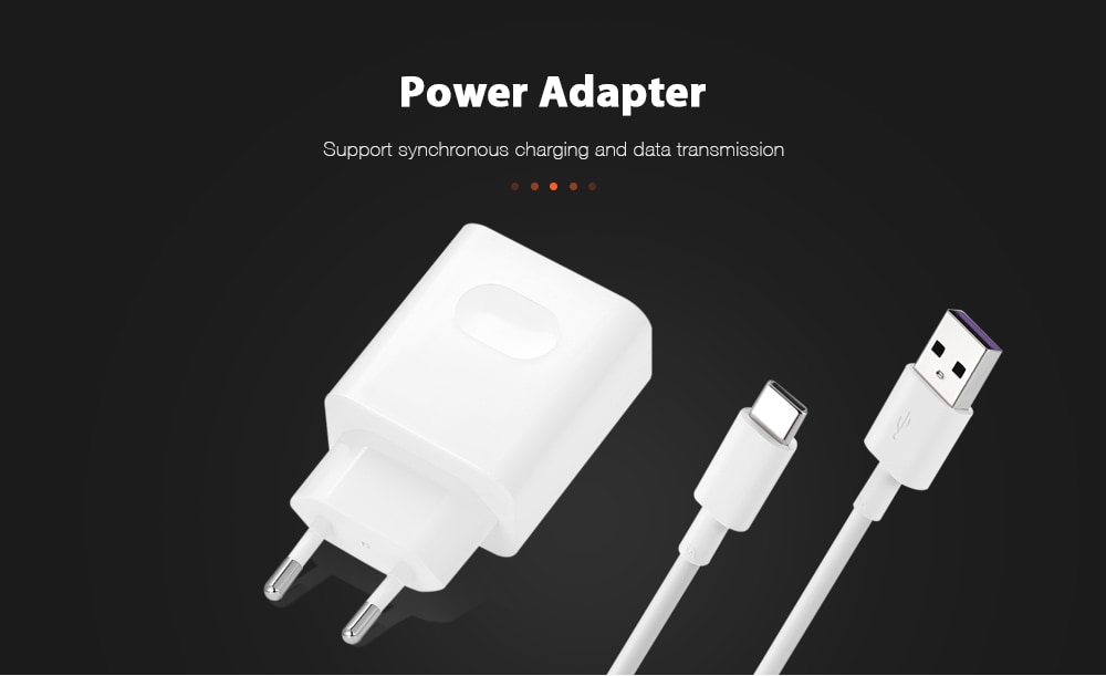 Original HUAWEI EU Plug Quick Charge Power Adapter + Type-C Charging Data Cable Set- White Original HUAWEI EU Plug Quick Charge Power Adapter + Type-C Charging Data Cable Set- White