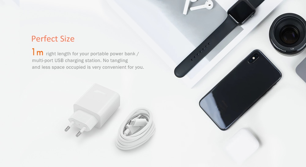 Original HUAWEI EU Plug Quick Charge Power Adapter + Type-C Charging Data Cable Set- White Original HUAWEI EU Plug Quick Charge Power Adapter + Type-C Charging Data Cable Set- White