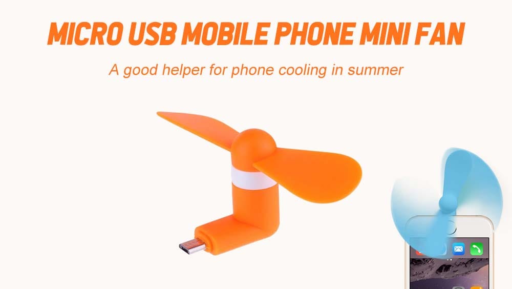 TPE Portable Micro USB Mobile Phone Mini Fan- Black TPE Portable Micro USB Mobile Phone Mini Fan- Black