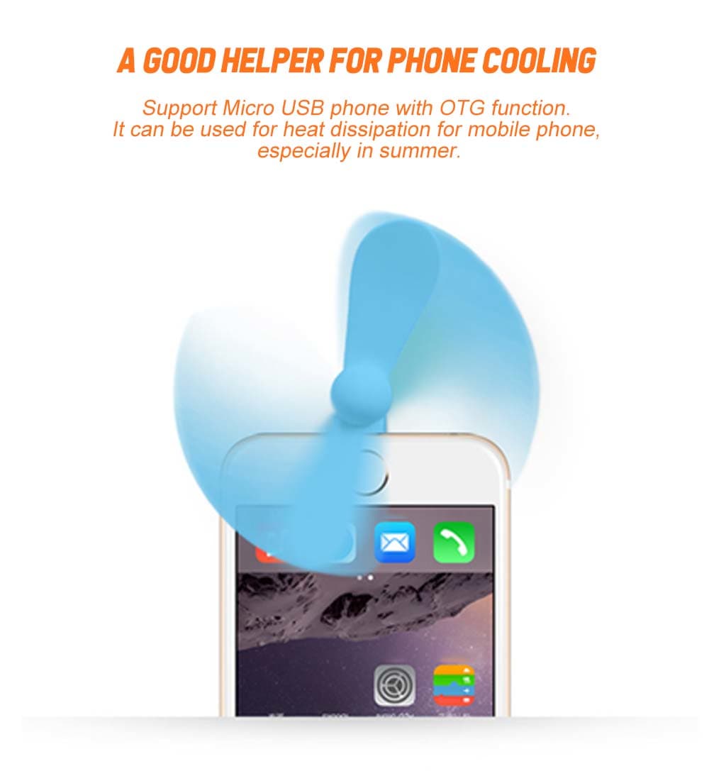 TPE Portable Micro USB Mobile Phone Mini Fan- Black TPE Portable Micro USB Mobile Phone Mini Fan- Black