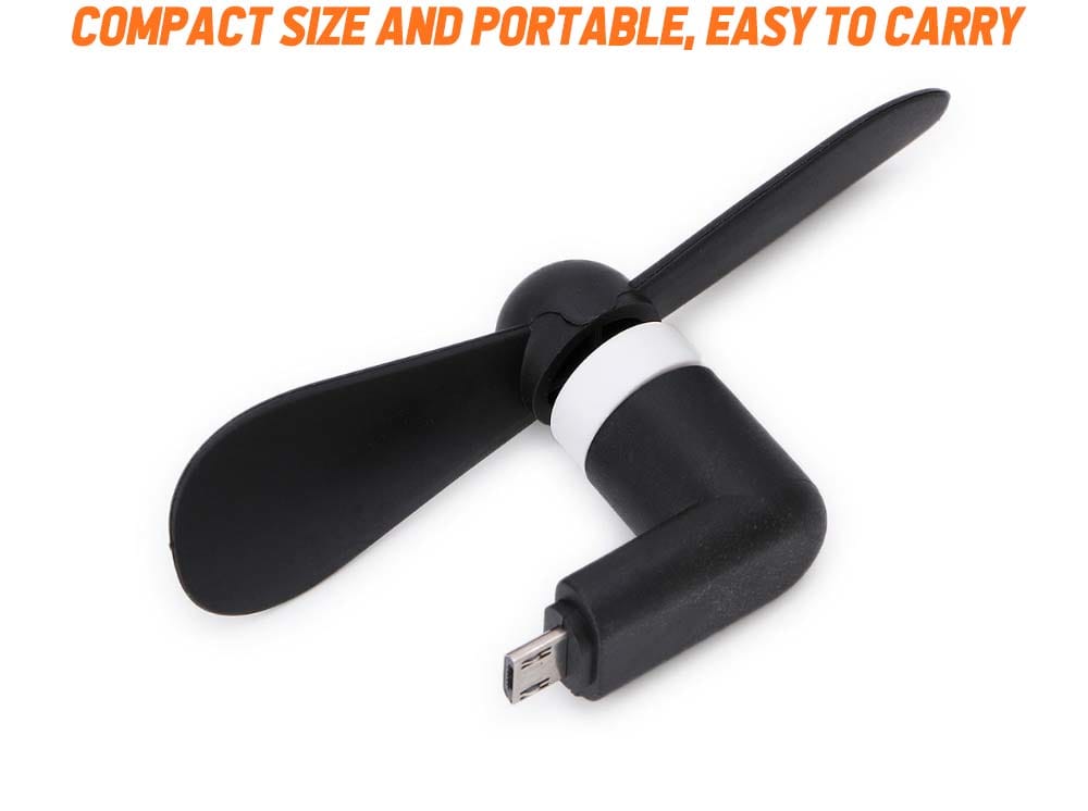 TPE Portable Micro USB Mobile Phone Mini Fan- Black TPE Portable Micro USB Mobile Phone Mini Fan- Black