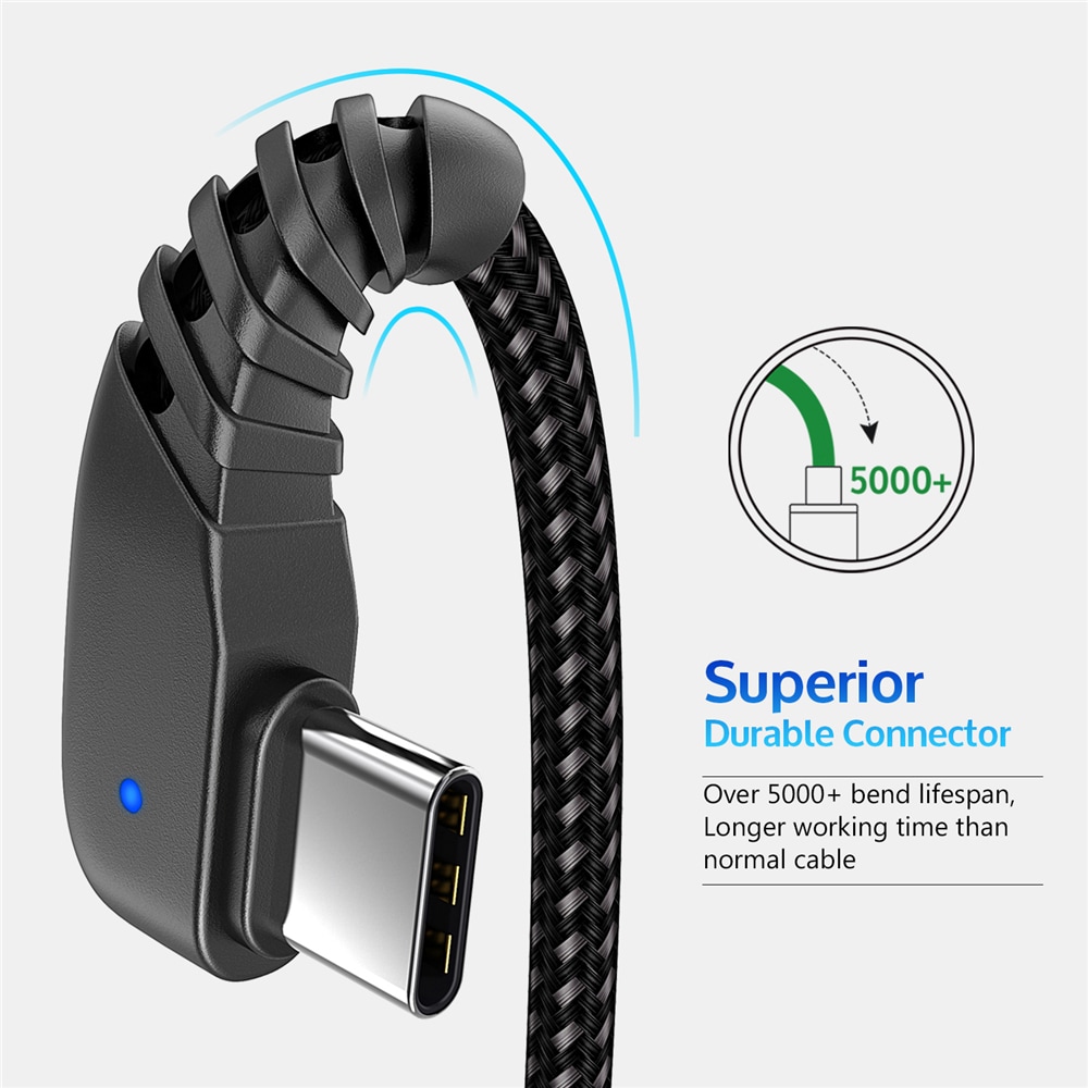 TIEGEM 90 degree USB Type C Cable 2A USB-C Cable Type-C Fast Charging Cord- Twilight Black 30CM TIEGEM 90 degree USB Type C Cable 2A USB-C Cable Type-C Fast Charging Cord- Twilight Black 30CM
