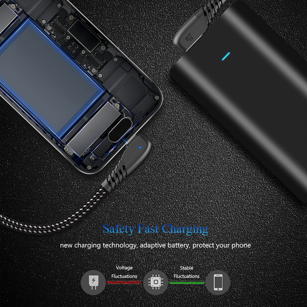 TIEGEM 90 degree USB Type C Cable 2A USB-C Cable Type-C Fast Charging Cord- Twilight Black 30CM TIEGEM 90 degree USB Type C Cable 2A USB-C Cable Type-C Fast Charging Cord- Twilight Black 30CM