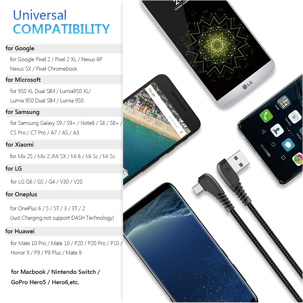 TIEGEM 90 degree USB Type C Cable 2A USB-C Cable Type-C Fast Charging Cord- Twilight Black 30CM TIEGEM 90 degree USB Type C Cable 2A USB-C Cable Type-C Fast Charging Cord- Twilight Black 30CM