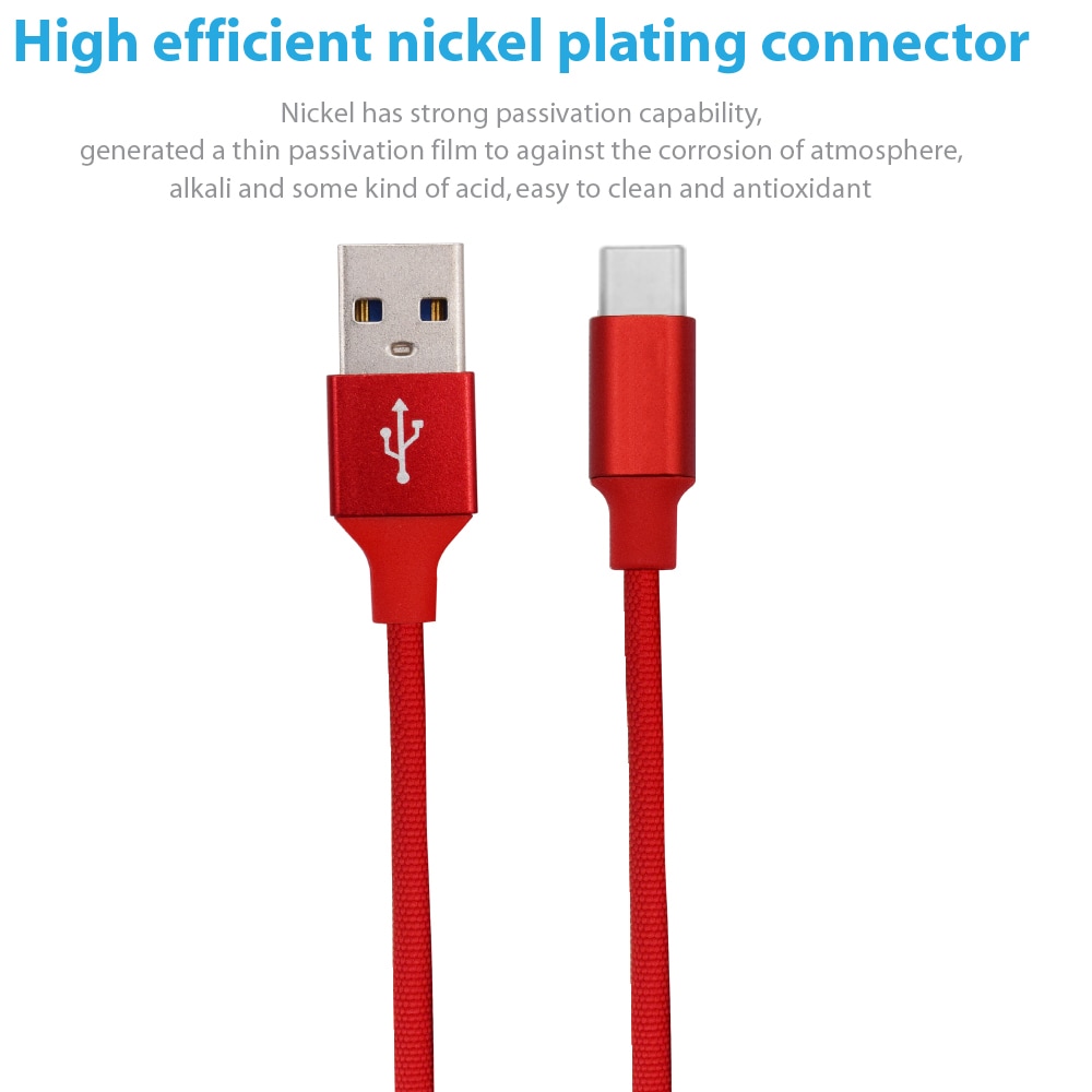 SDL 2m Nylon Braided Type-C USB Data Charging Cable- White SDL 2m Nylon Braided Type-C USB Data Charging Cable- White