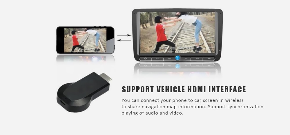 Wireless Wi-Fi Display Dongle 1080P HDMI TV Stick Screen Mirroring- Black Wireless Wi-Fi Display Dongle 1080P HDMI TV Stick Screen Mirroring- Black