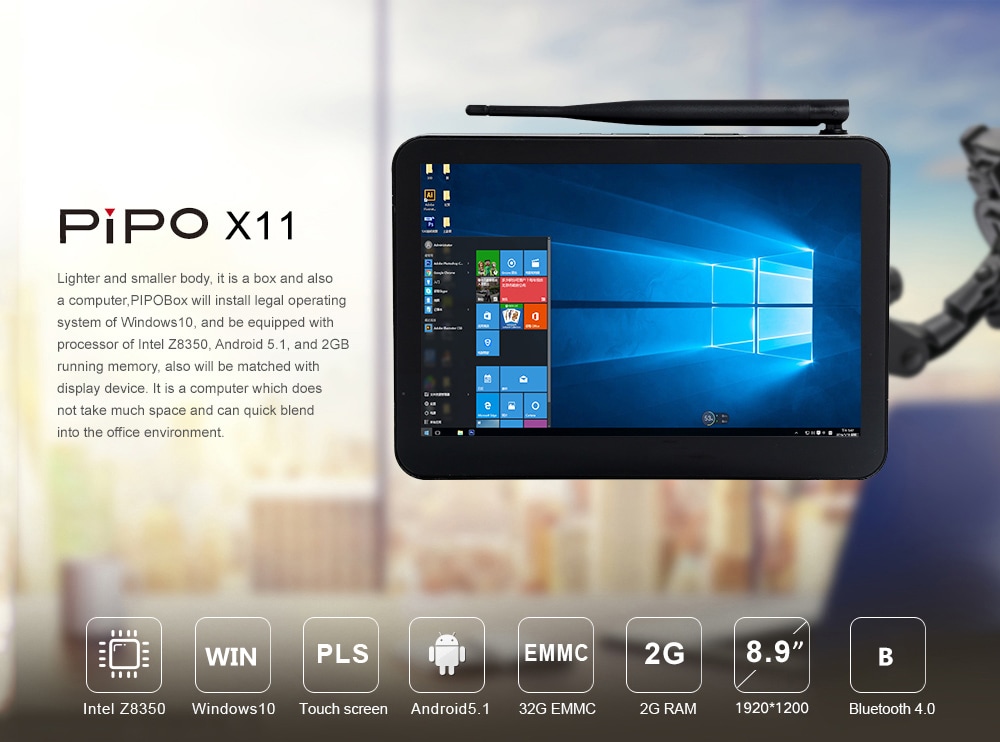Pipo X11 Tablet PC 8.9 inch IPS Win10 Android5.1 Intel Cherry trail Z8350 1.92GHz 2GB RAM 32GB ROM - Twilight Black Pipo X11 Tablet PC 8.9 inch IPS Win10 Android5.1 Intel Cherry trail Z8350 1.92GHz 2GB RAM 32GB ROM - Twilight Black