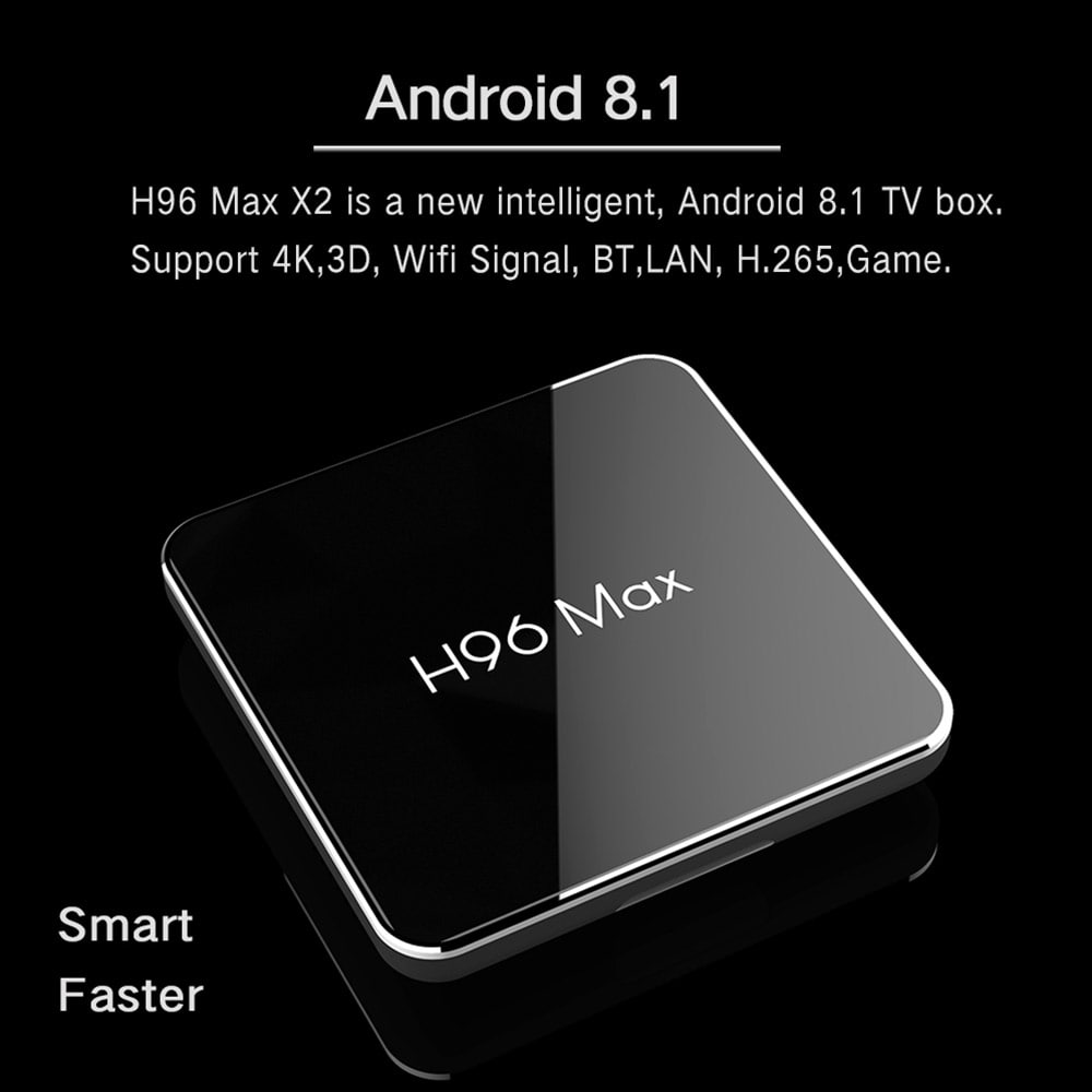 S905X2 H96 Max X2 Android 8.1 TV Box USB3.0 Set Top Box- Night 4+32G S905X2 H96 Max X2 Android 8.1 TV Box USB3.0 Set Top Box- Night 4+32G