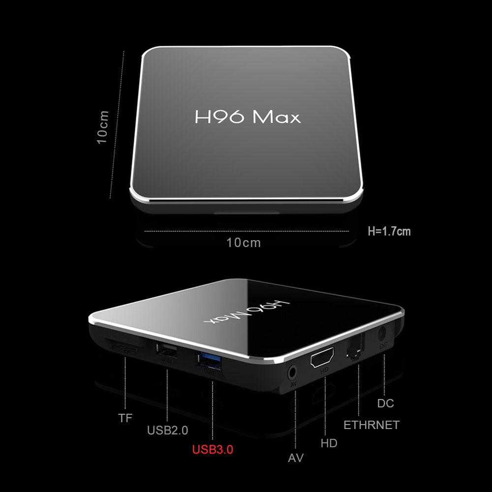 S905X2 H96 Max X2 Android 8.1 TV Box USB3.0 Set Top Box- Night 4+32G S905X2 H96 Max X2 Android 8.1 TV Box USB3.0 Set Top Box- Night 4+32G