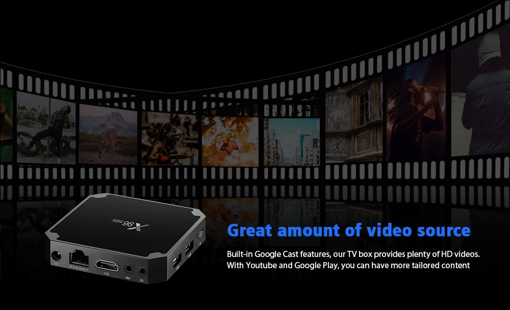X96 mini Amlogic S905W Android 7.1.2 TV Box 4K VP9 H.265- UK Plug 1GB RAM + 8GB ROM X96 mini Amlogic S905W Android 7.1.2 TV Box 4K VP9 H.265- UK Plug 1GB RAM + 8GB ROM
