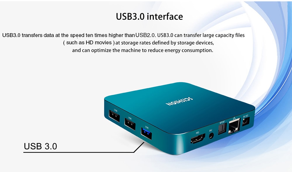 SCISHION AI ONE Android 8.1 TV Box Rockchip 3328 2GB RAM + 16GB ROM 2.4G WiFi USB3.0 BT4.0 Voice Control- Glacial Blue Ice 2GB RAM +16GB ROM US Plug SCISHION AI ONE Android 8.1 TV Box Rockchip 3328 2GB RAM + 16GB ROM 2.4G WiFi USB3.0 BT4.0 Voice Control- Glacial Blue Ice 2GB RAM +16GB ROM US Plug