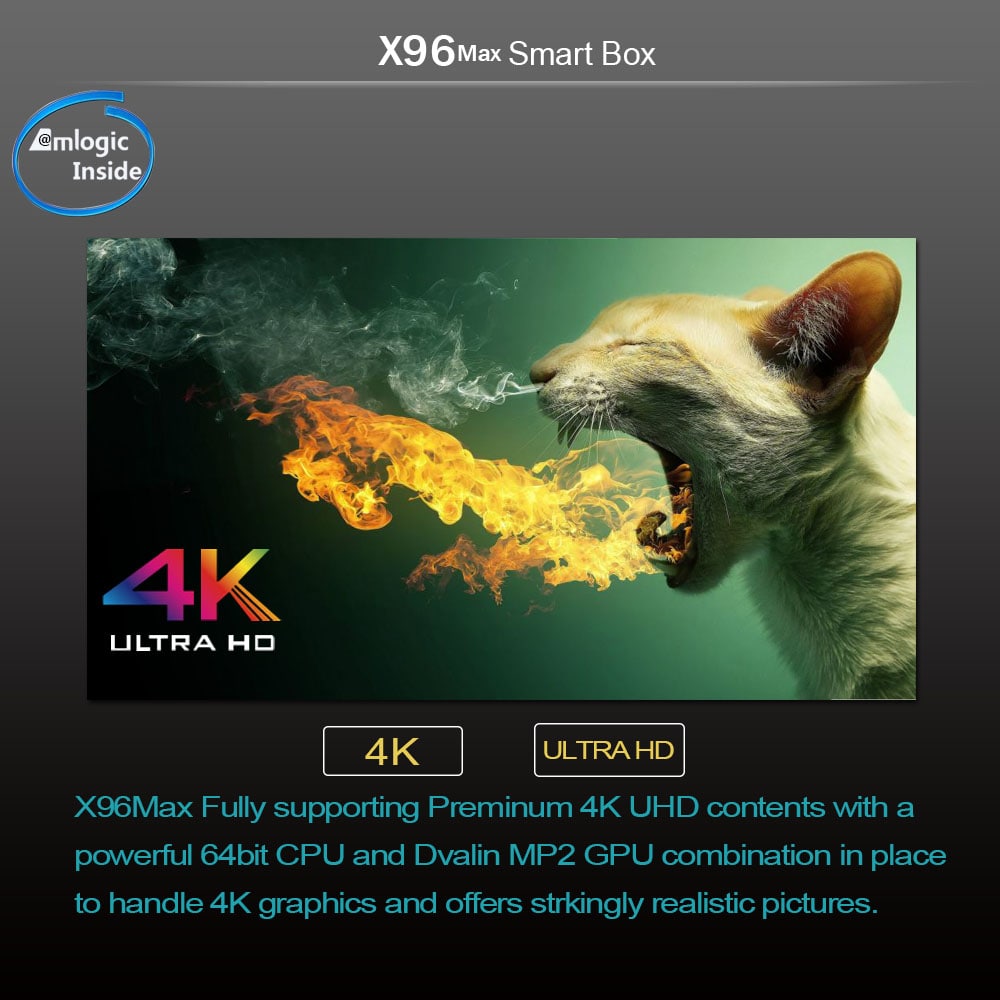 X96 MAX TV Box Amlogic S905X2 / Android 8.1 / USB3.0 / VP9- Black 2GB DDR4+16GB ROM UK PLUG X96 MAX TV Box Amlogic S905X2 / Android 8.1 / USB3.0 / VP9- Black 2GB DDR4+16GB ROM UK PLUG