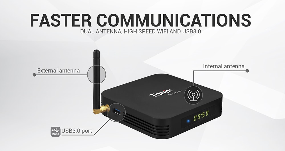 Tanix TX6 - A TV Box Allwinner H6 / Dual-antenna / Android 9.0 / USB3.0 + 2 x USB 2.0 / 2.4G WiFi / Support 6K H.265- Black 2GB RAM + 16GB ROM EU Plug Tanix TX6 - A TV Box Allwinner H6 / Dual-antenna / Android 9.0 / USB3.0 + 2 x USB 2.0 / 2.4G WiFi / Support 6K H.265- Black 2GB RAM + 16GB ROM EU Plug